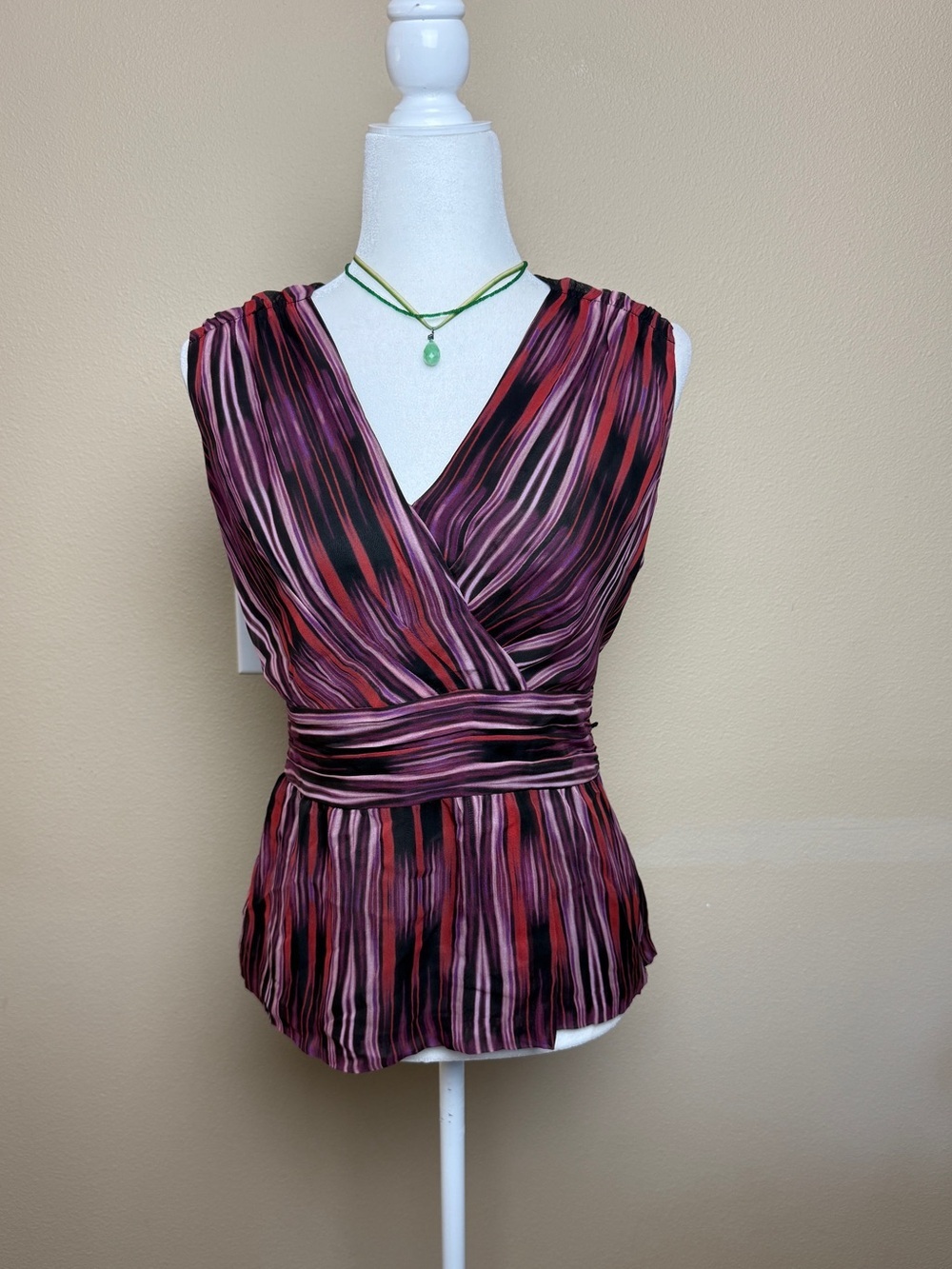 Classiques Entier Silk multicolor Sleeveless Blouse Size Small